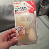 日本贝亲 婴儿日常护理套装（指甲剪+吸鼻器+发刷+镊子）3206