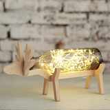 原创设计小鹿灯手工玻璃小鹿夜灯北欧风台灯手工宜家装饰台灯