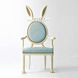 欧式实木办公椅兔椅新古典样板房奢华家庭餐椅书椅美式个性兔椅