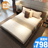 包邮宜家田园榻榻米床 简约现代板式床1.8米1.5韩式木板床双人床