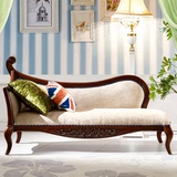 欧式贵妃椅美式实木雕花躺椅新古典卧室休闲懒人沙发小户型美人榻