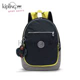 Kipling双肩包代购正品吉普林中号电脑包妈咪包侧袋 K13196蓝灰色