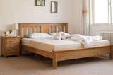 老榆木免漆双人床现代纯实木环保卧室家具纯榫卯结构美式乡村定制
