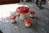 花园别墅庭院休闲摆件家居乐园户外装饰仿真蘑菇桌椅组合儿童凳子