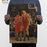 姚明和麦迪 休斯顿火箭队 NBA篮球全明星阵容名人物纸海报装饰画