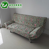 重庆简约三人折叠钢架沙发出租房门市休闲午休可拆洗沙发床特价款