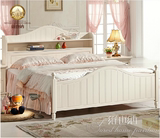 美式床全实木床欧式双人床白色储物床1.8米地中海床简约乡村婚床