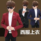 2016春季潮流男士小西装韩版修身纯色青年休闲西服英伦学生外套装