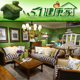 田园真皮艺 美式实木沙发 风格组合家具客厅简欧乡村欧式布艺沙发