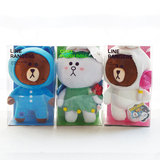 正品原版盒装韩国玩具LINE布朗熊兔兔变身毛绒公仔可爱棒棒糖包邮