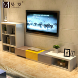 曼罗家具 现代简约彩色拼接烤漆电视柜  可储物时尚客厅组合柜子