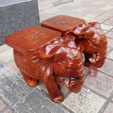 红木木雕福字大象凳一对矮凳换鞋凳 实木雕刻吉祥如意象凳子摆件