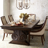 法式新古典美式乡村全实木餐桌大户型复古高端餐桌椅子雕花可定制
