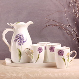 欧式杯具陶瓷冷凉水壶花果茶杯家用水具套装耐热组合配托盘客厅
