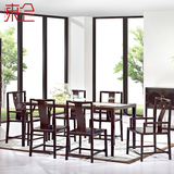 现代新中式餐厅家具 禅意古典实木会所餐桌椅组合 简约时尚定制