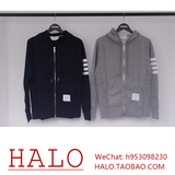 【HALO】正品 Thom Browne TB 16SS 拉链帽衫 卫衣 针织袖标