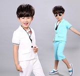男童夏季西装套装儿童短袖韩版休闲表演服新款英伦小礼服二件套潮