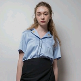韩国独立设计师OIOI*秀晶睡衣个性字母女小宽松原厂刺绣衬衫