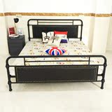 欧式铁艺床1.2 1.5 1.8米单人床双人床带软垫靠背铁床 宜家铁架床