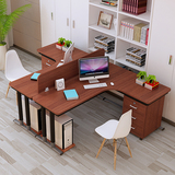 简约现代台式烤漆电脑桌转角墙角拐角桌办公桌组合职员桌子写字台
