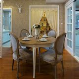 美式餐桌椅组合做旧复古小户型餐桌别墅样板房售楼处会所家具定制