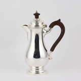 【西洋古董 银器】英国 谢菲尔德 镀银 木把下午茶茶壶 咖啡壶