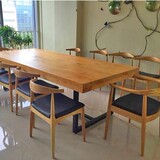 实木长条桌大型洽谈开会桌复古组合办公会议桌烤漆电脑桌培训桌