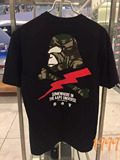 香港代购 AAPE 16秋男 猿人头迷彩闪电士兵圆领纯棉短袖T恤 2700