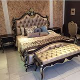 欧式床双人床实木床1.8米1.5米床新古典结婚床简约真皮公主床现货