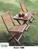 直销阳台花园实木桌子椅子组合户外室内可折叠实木休闲桌椅套件
