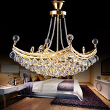现代简约餐厅水晶吊灯长方形个性创意金色客厅温馨卧室灯入户灯具
