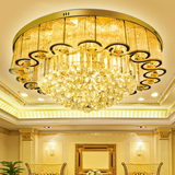 欧式客厅灯圆形 水晶吸顶灯 LED现代大气金色卧室灯 餐厅豪华灯具