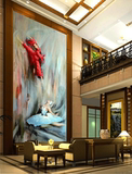 玄关走廊大型壁画 客厅过道背景墙壁纸 现代简约墙纸跳舞抽象油画