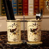欧式陶瓷防霉沥水筷子筒欧式田园厨房置物架筷子架餐具架套装包邮