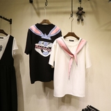 2016夏季短袖T恤新款时尚卡通印花纯棉圆领宽松休闲上衣韩版女装