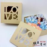 LOVE镂空方形花盒 鲜花礼品包装盒  鲜花包装材料批发 情人节礼盒