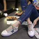 韩国ulzzang 帆布鞋女系带学生板鞋运动鞋韩版平跟球鞋休闲小白鞋