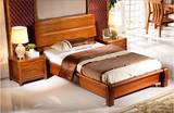 实木家具实木床胡桃木双人床可定制床简约现代床上海免费送货安装