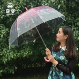 日本樱花加厚透明伞雨伞阿波罗拱形长柄小清新樱花伞广告伞定制