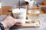 量大优惠加工定做good morning玻璃早餐杯牛奶杯家用透明情侣杯