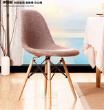 伊姆斯 欧式 软包餐椅 休闲时尚麻布沙发餐椅 设计师椅子创意家具