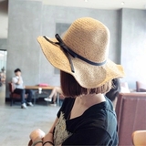 防紫外线海边度假草帽夏季防晒大沿沙滩帽子可折叠遮阳帽凉帽女潮