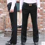 夏季商务男士抗皱微喇叭西裤青年韩版修身长裤薄款免烫悬垂西装裤