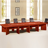 包邮实木油漆会议台 会议室长桌办公可定制 带花曹板培训室会议桌