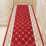 欧式简约走廊红地毯家用客厅沙发卧室床边过道长方形可裁剪防滑垫
