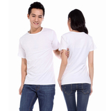 圆领男女纯棉短袖 空白手绘汗衫文化广告衫 纯白色广告长袖t恤衫
