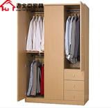 北京板式简易宜家大衣柜实木质组合组装衣柜三门四门衣柜衣橱家具