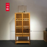 一味榆老榆木书柜实木储物柜简易置物架简约现代书架创意中式家具