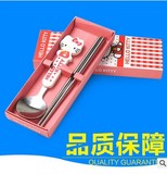韩式筷子勺子套装批发卡通勺子创意可爱个性学生不锈钢匙儿童餐具