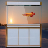 超白玻璃底过滤龙鱼缸长方形中型生态水族箱1米1.2米大型客厅屏风